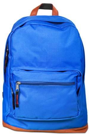 Vibrant Blue Casual School Backpack with Brown Base