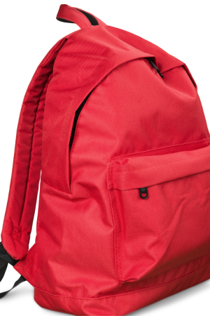 Vibrant Red Casual School Backpack with Front Pocket