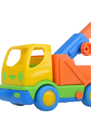 Colorful Plastic Toy Crane Truck with Functional Hook for Kids